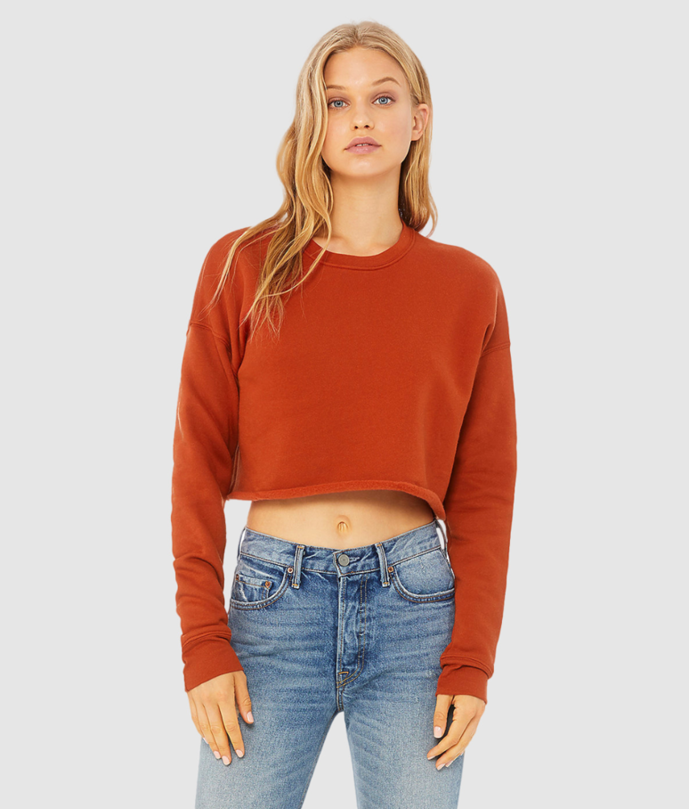 bella canvas cropped sweat front