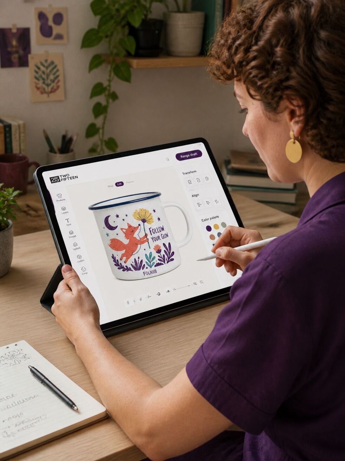 Designer refining a digital product range before applying to NOTHS