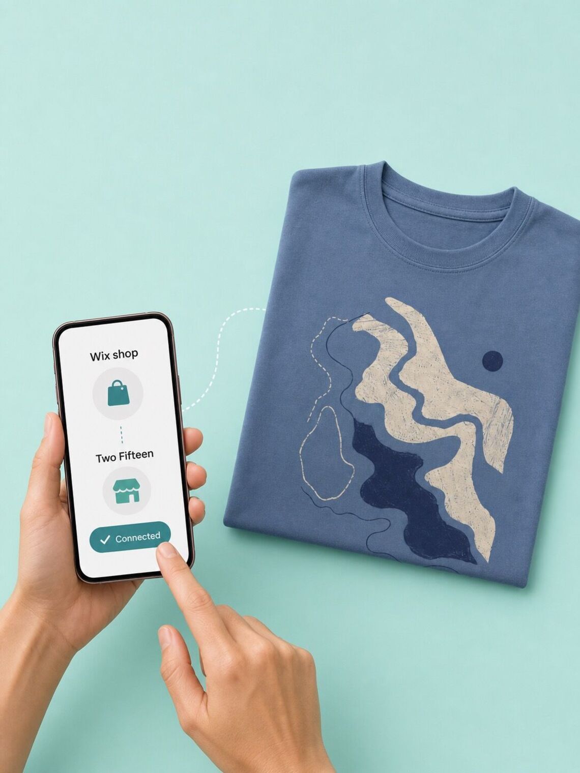 Wix connected to Two Fifteen above the coordinated printed product group