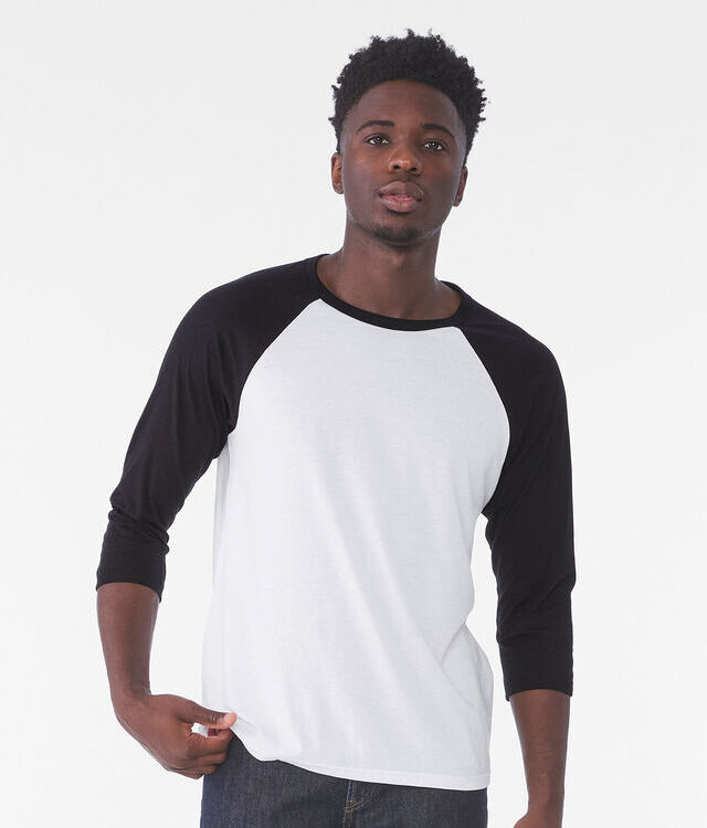 Bella+Canvas 3200 Unisex 3/4 Sleeve Baseball Tee