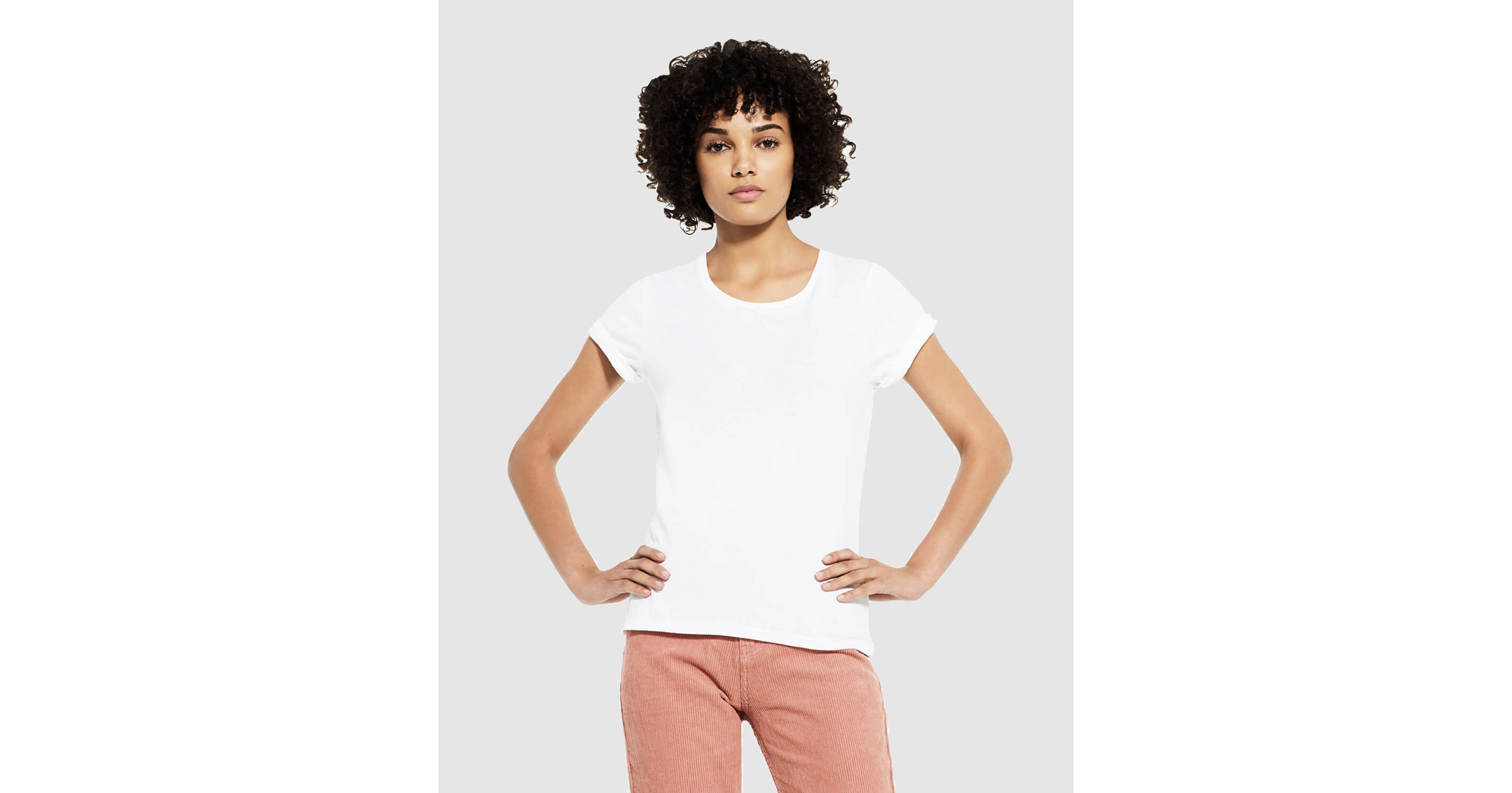 white rolled sleeve t shirt